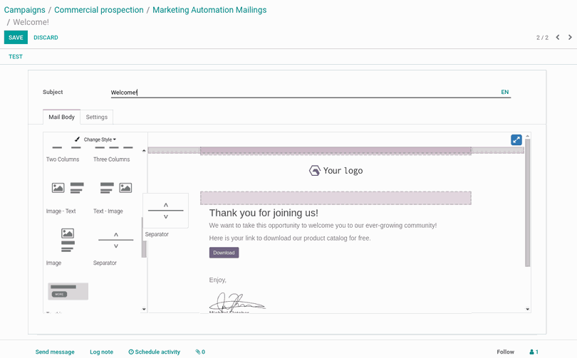 Odoo Marketing Management System